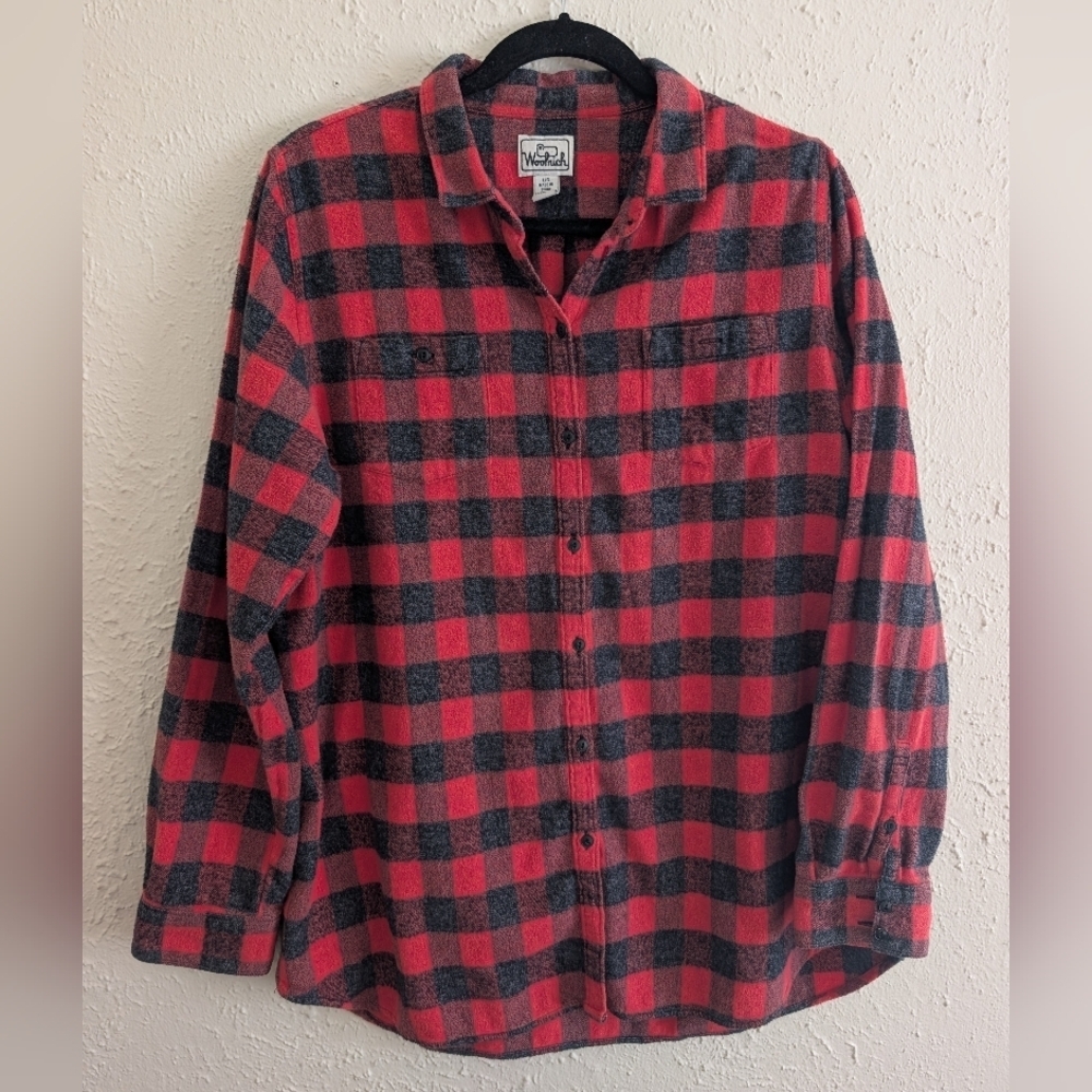 Woolrich Red and Black Checkered Flannel Shirt